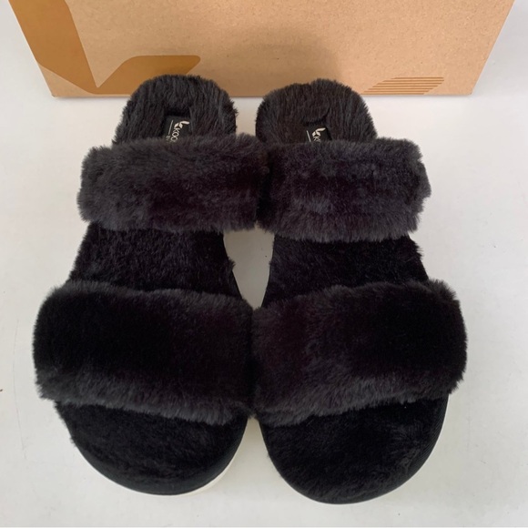 Koolaburra Womens Fuzz-On Faux Fur Slippers Platform Sandals Shoes US 8 M. - Picture 4 of 10